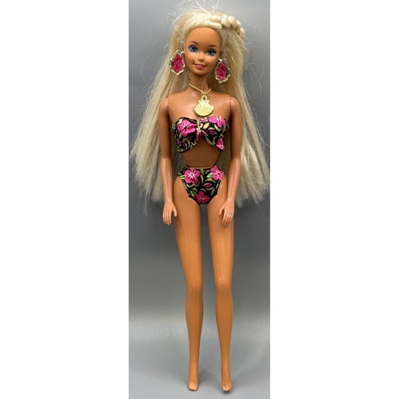 Mattel Other - Vintage 1994 Tropical Splash Barbie Doll Original Swimsuit, Earrings